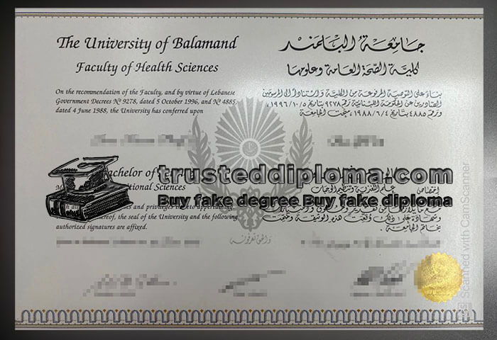 purchase realistic University of Balamand diploma