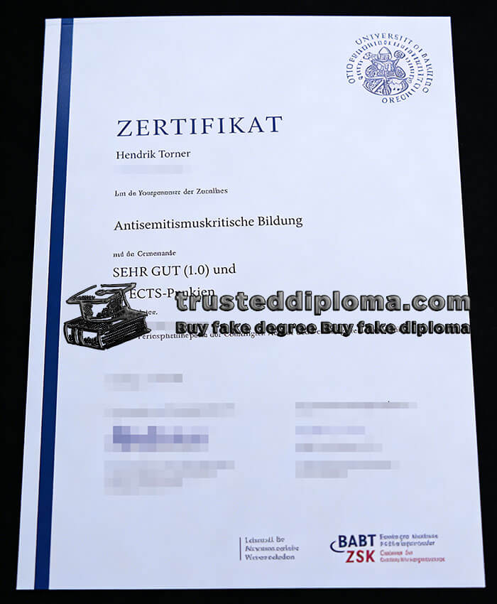 purchase realistic University of Bamberg Zertifikat