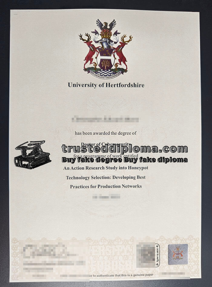 purchase realistic University of Hertfordshire diploma