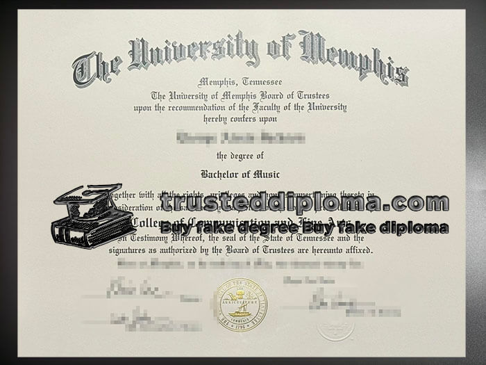 purchase realistic University of Memphis diploma