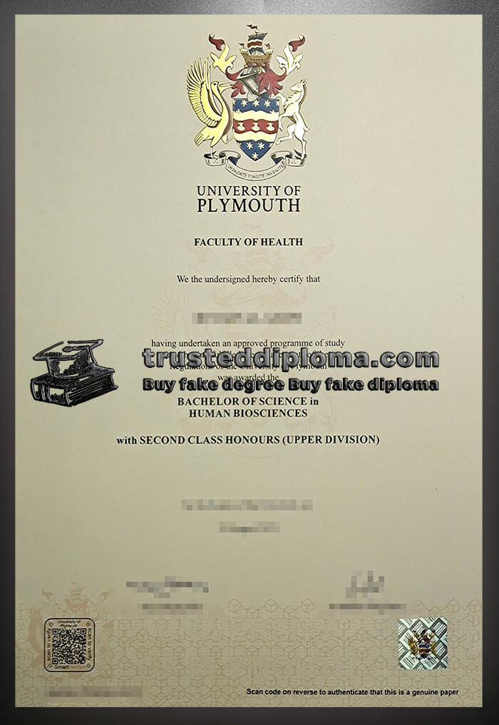 purchase realistic University of Plymouth diploma