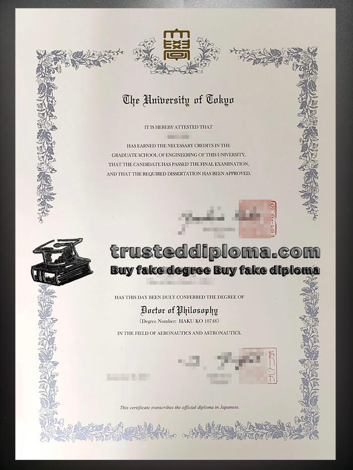 purchase realistic University of Tokyo diploma