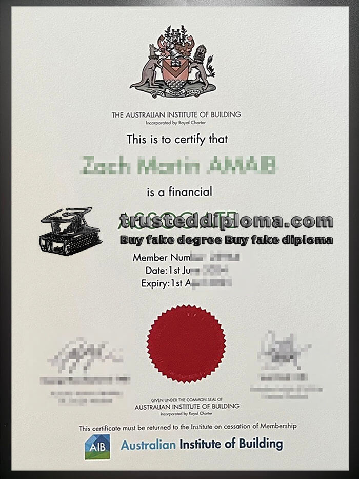 purchase realistic Australian Institute of Building certificate