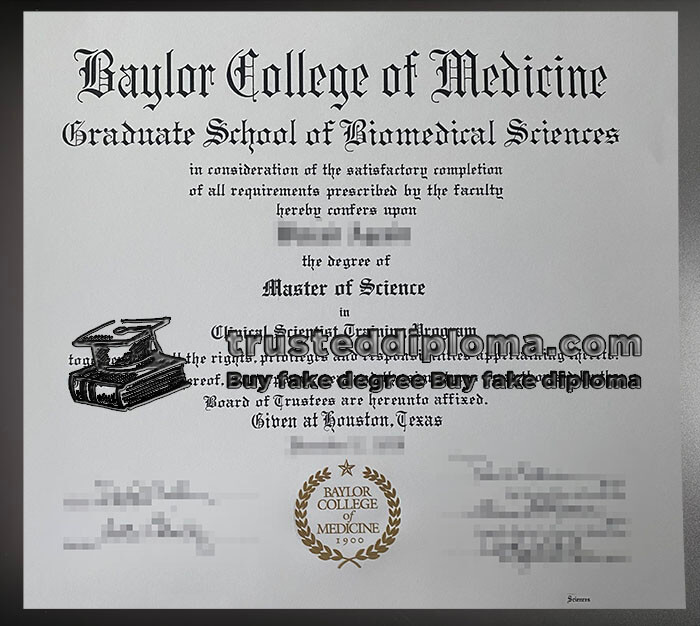 purchase realistic Baylor College of Medicine diploma