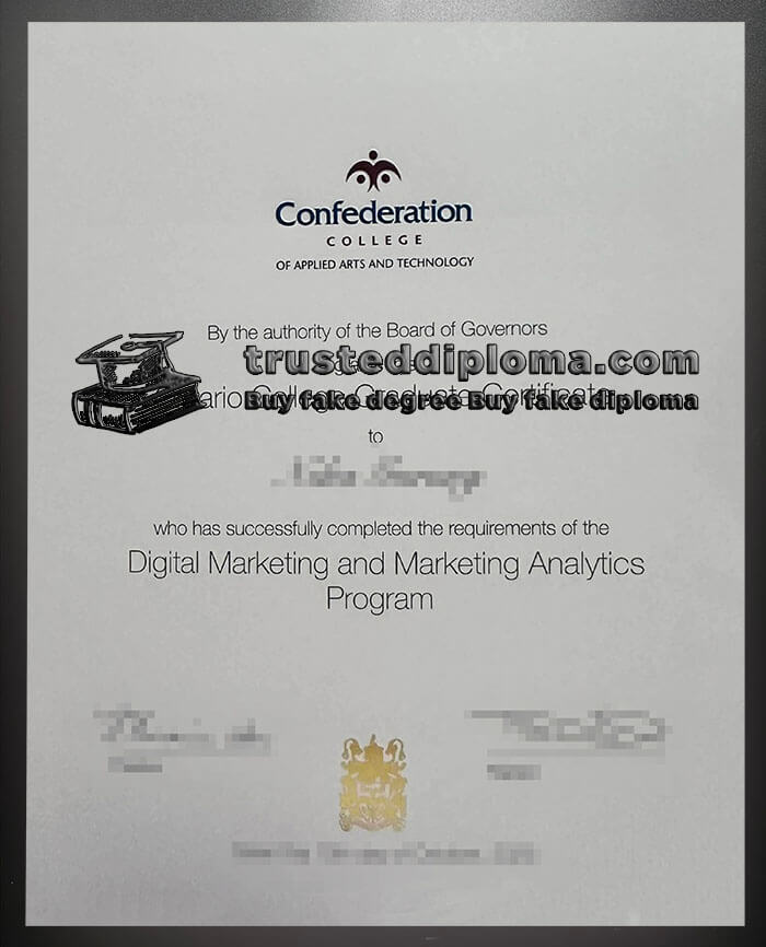 purchase realistic Confederation College diploma