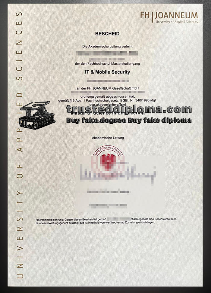 purchase realistic FH Joanneum diploma