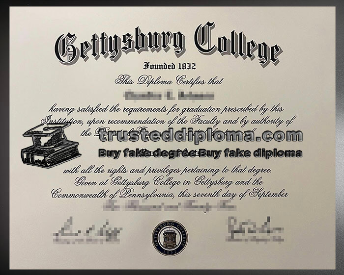 purchase realistic Gettysburg College diploma