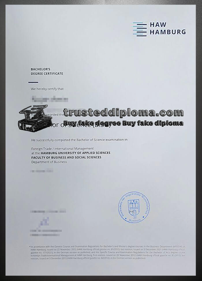 purchase realistic Hamburg University of Applied Sciences diploma