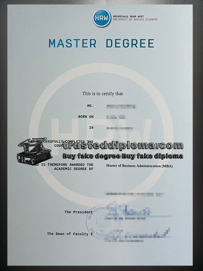 purchase realistic Hochschule Ruhr West diploma