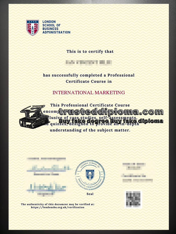 purchase realistic London School of Business diploma