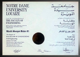 purchase realistic Notre Dame University Louaize degree