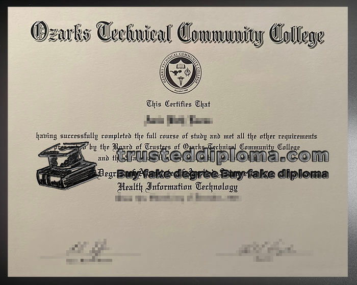 purchase realistic Ozarks Technical Community College diploma