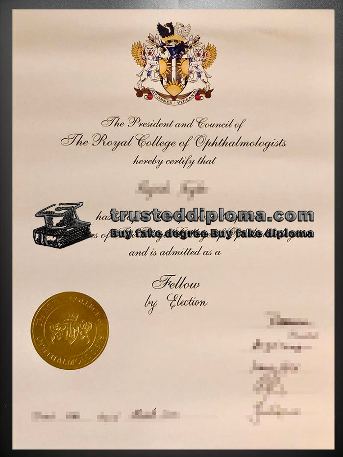 purchase realistic Royal College of Ophthalmologists certificate