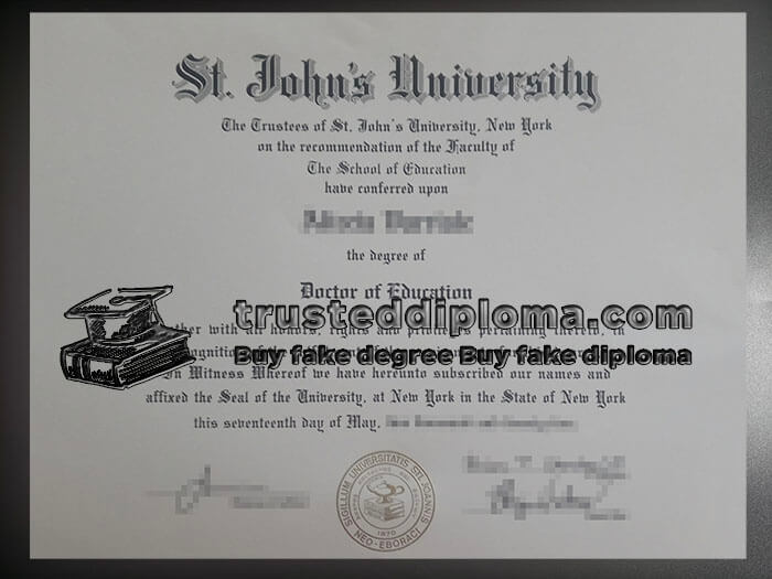 purchase realistic St John's University diploma
