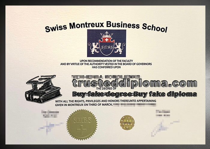 purchase realistic Swiss Montreux Business School diploma