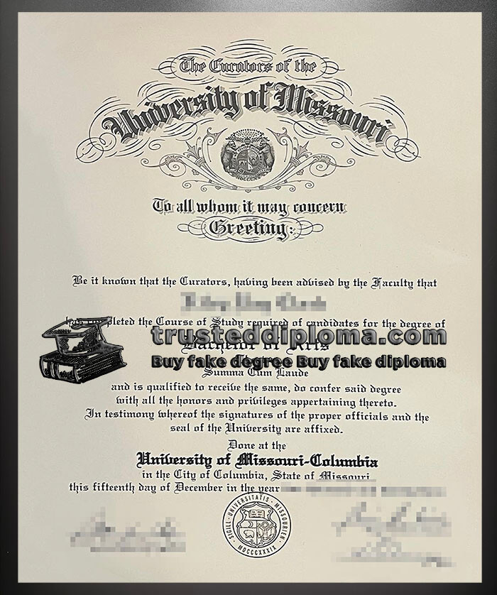 purchase realistic University of Missouri Columbia diploma