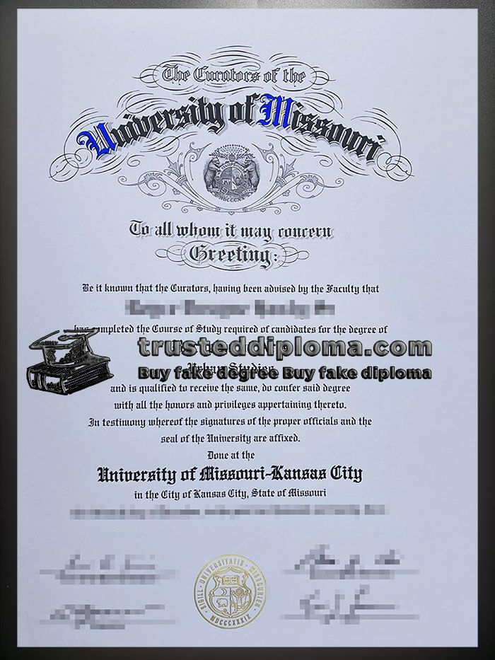purchase realistic University of Missouri Kansas City diploma