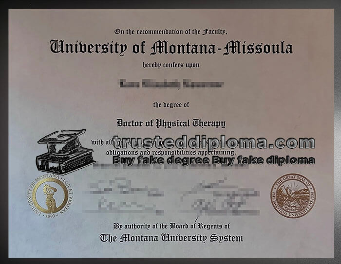 purchase realistic University of Montana Missoula diploma