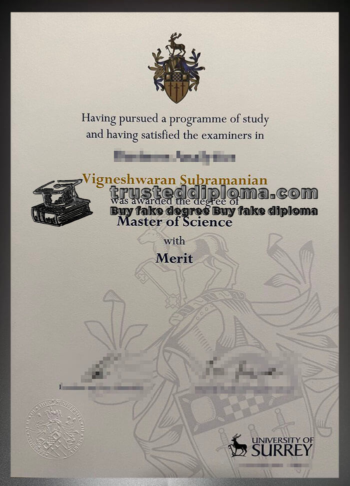 purchase realistic University of Surrey diploma