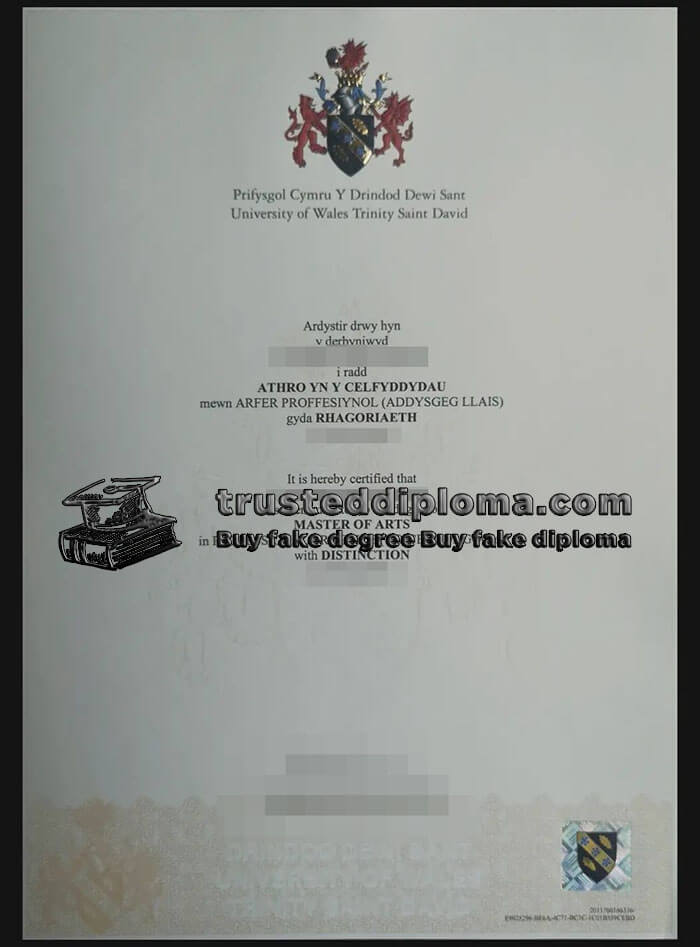 purchase realistic University of Wales Trinity Saint David diploma