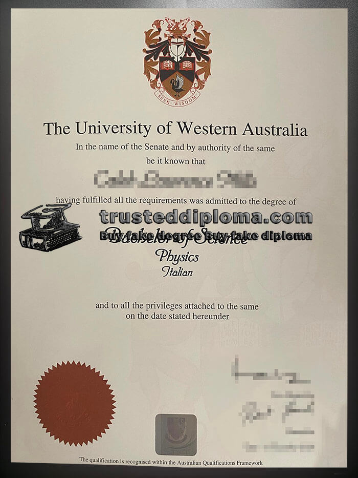 purchase realistic University of Western Australia diploma
