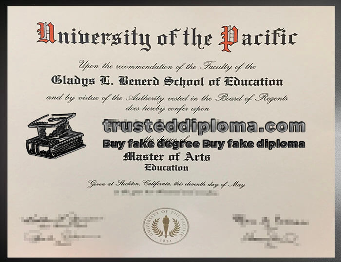 purchase realistic University of the Pacific diploma