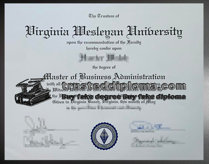 purchase realistic Virginia Wesleyan University diploma