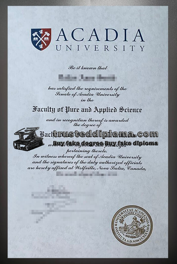 purchase realistic Acadia University diploma