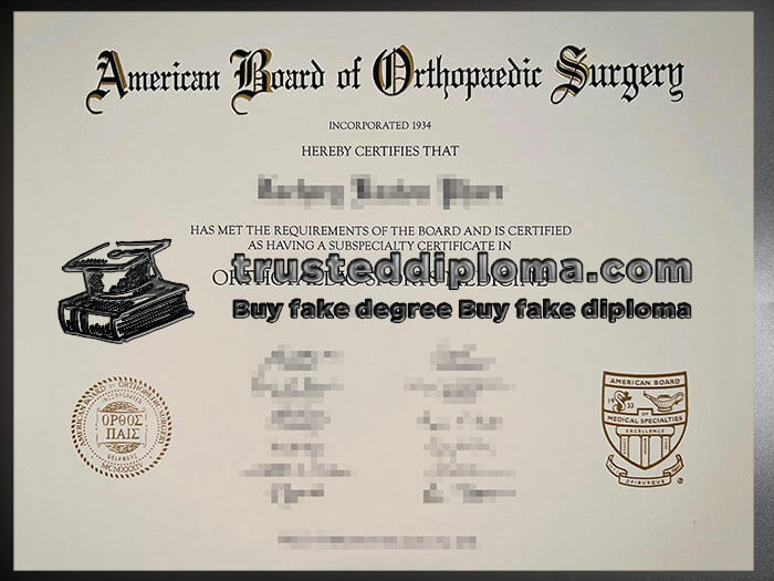 purchase realistic American Board of Orthopaedic Surgery certificate