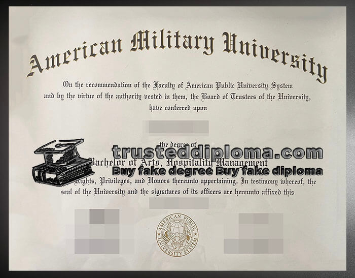 purchase realistic American Military University diploma