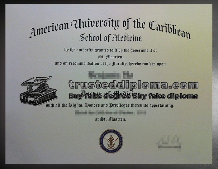 purchase realistic American University of the Caribbean diploma