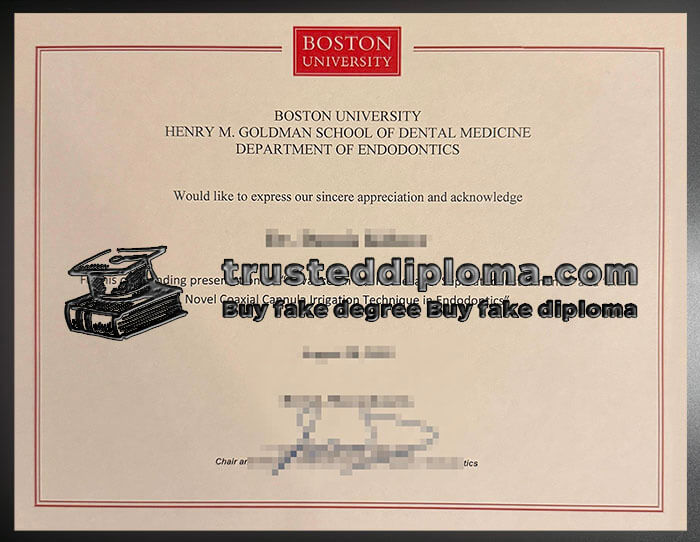 purchase realistic Boston University Henry M Goldman School of Dental Medicine certificate