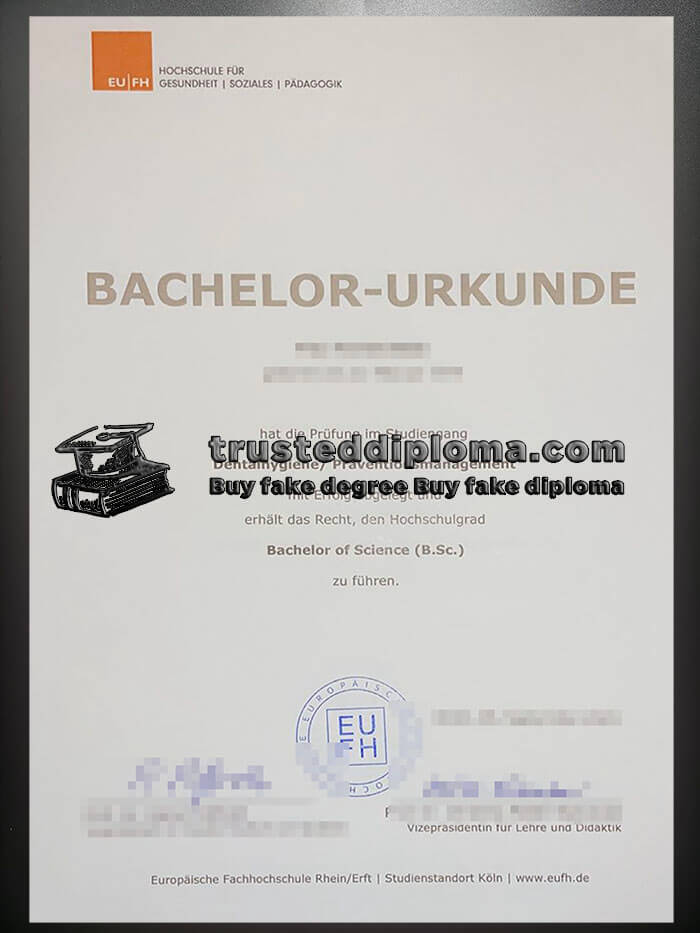 purchase realistic EUFH Hochschule für Gesundheit Soziales Pädagogik diploma