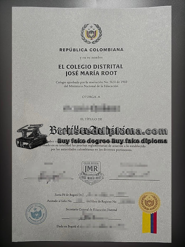 purchase realistic El Colegio Distrital Jose Maria Root diploma