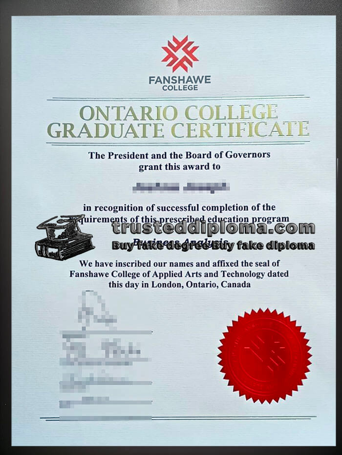 purchase realistic Fanshawe College diploma