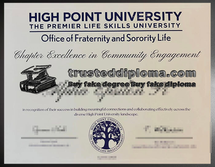 purchase realistic High Point University Certificate
