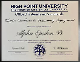 purchase realistic High Point University Certificate