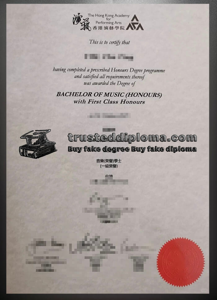 purchase realistic Hong Kong for Performing Arts diploma