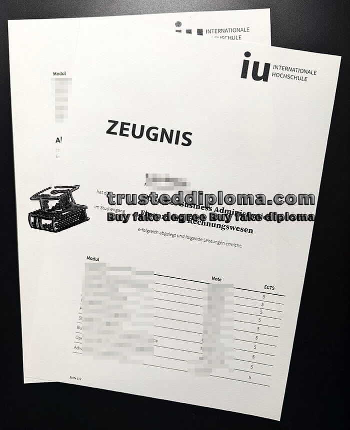 purchase realistic IU Internationale Hochschule Zeugnis