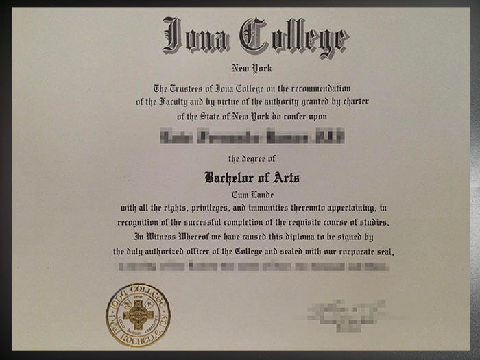purchase realistic Iona College diploma