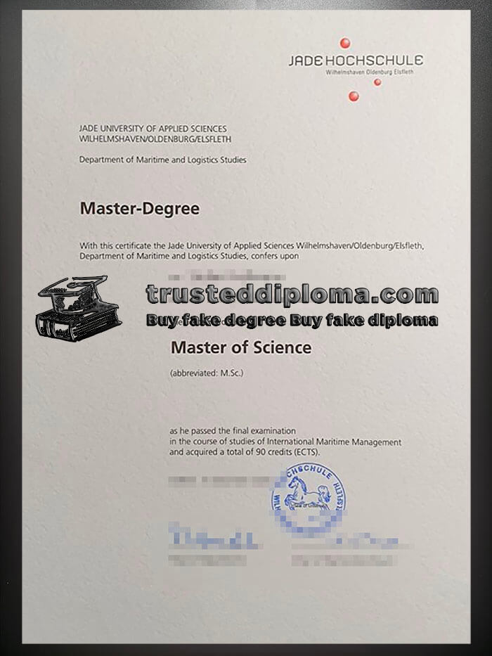 purchase realistic Jade Hochschule diploma