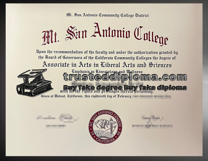 purchase realistic Mt San Antonio College diploma