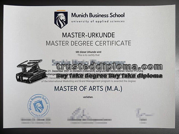 purchase realistic Munich Business School diploma