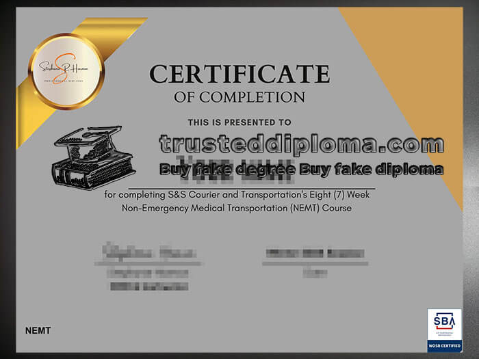 purchase realistic NEMT certificate
