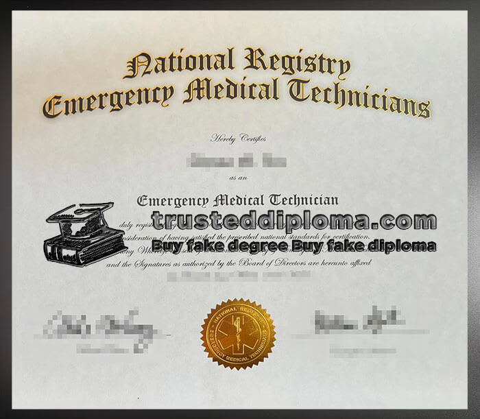 purchase reaalistic National Registry Emergency Medical Technicians certificate