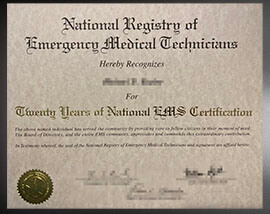 purchase realistic National Registry of Emergency Medical Technicians certificate