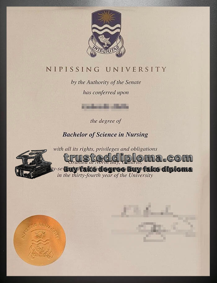 purchase realistic Nipissing University diploma