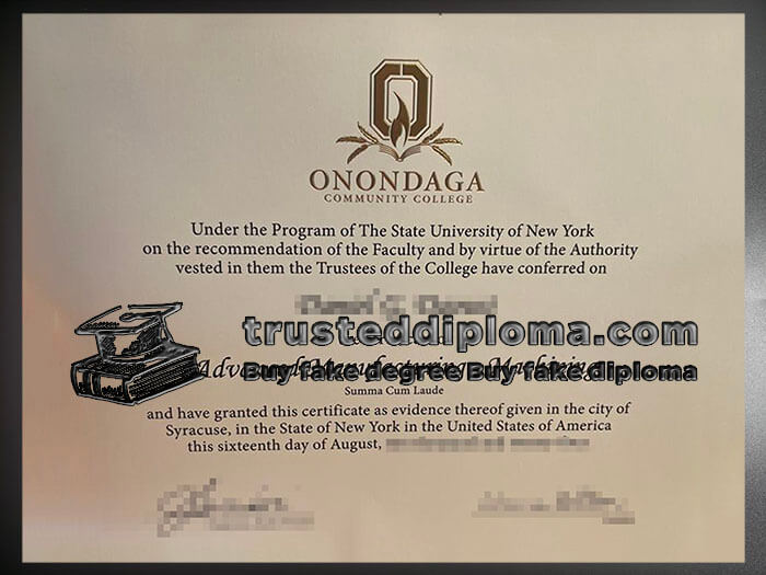 purchase realistic Onondaga Community College diploma