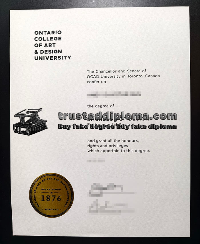 purchase realistic Ontario College of Art & Design University diploma