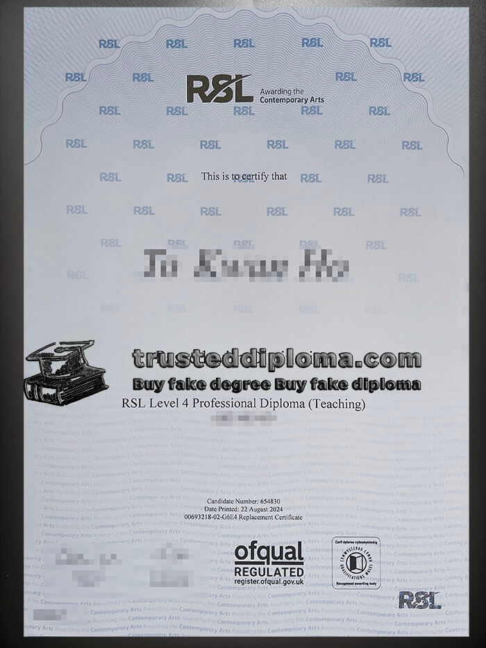 purchase realistic RSL Level 4 Professional Diploma